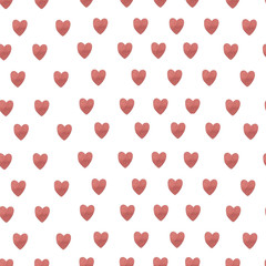 Hand drawn watercolor isolated illustration on the flat background. Valentine's day seamless pattern