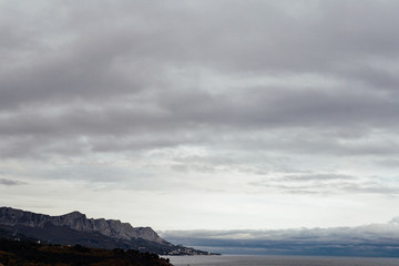 Fototapeta na wymiar sky with clouds sea nature landscape Mountain