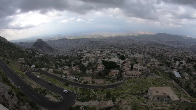 time lapse taiz city yemen