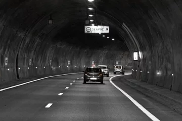 Papier Peint photo autocollant Mont Blanc Tunnel in the Alps, France