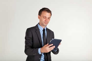 businessman with tablet