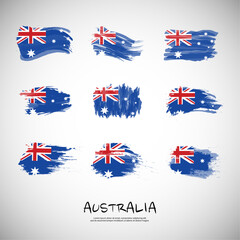 Flag of Australia with brush stroke. © kanpisut