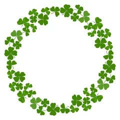 Saint Patrick's day frame with green shamrock and clover. © Nataliya