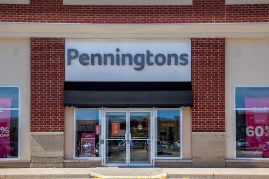 St. Catharines, Ontario,  Canada - September 19, 2019: Penningtons storefront. Penningtons is a Canadian fashion retail store that specializes in plus-size womens' clothing.  