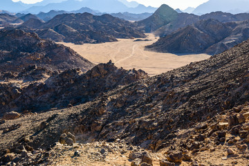 Mountains in arabian desert not far from the Hurghada city, Egypt