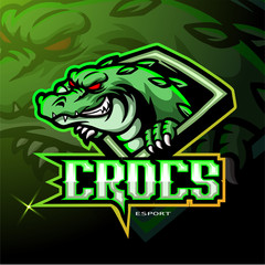 Crocodile mascot esport logo design.