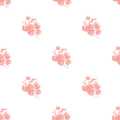 Flower scribble pattern. Romantic artistic textile vector print surface design background