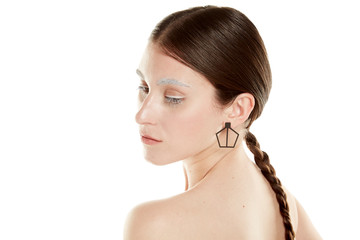 Beautiful Woman with Clean Fresh Skin close up . Skin care face.