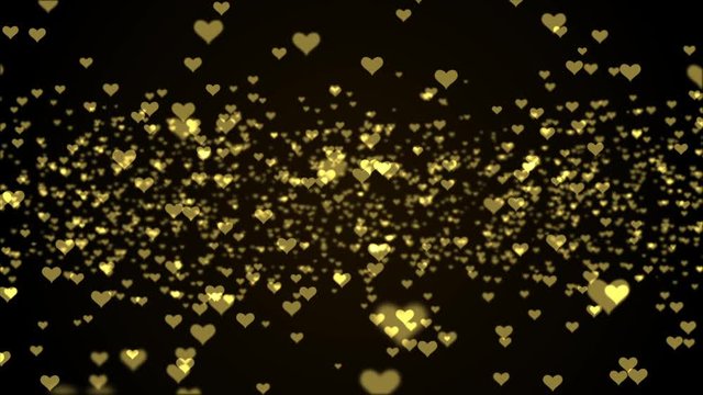 Motion graphic of Gole heart shape abstract backgrounds