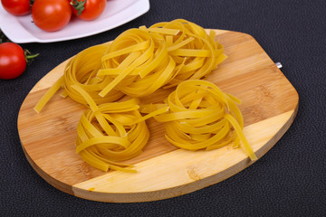 Raw pasta fettuccini