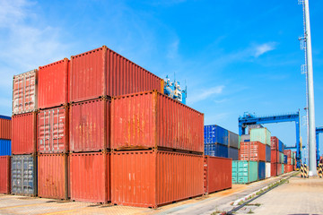 Fototapeta premium Container logistics terminal.