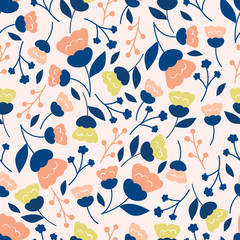 Seamless pattern with leaves