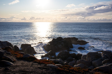 Sunshine and coastal waters at 17 Mile Drive Pebble Beach California