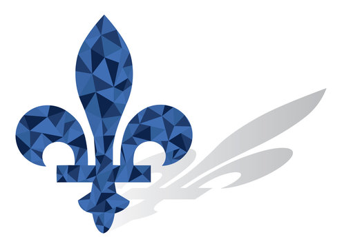 Quebec Province Of Canada Emblem Fleur De Lys Symbol Vector