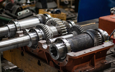 Gearbox with gears after nitriding