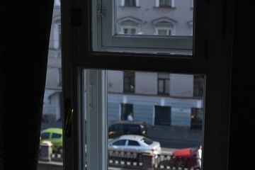 window view of the old city Saint Petersburg