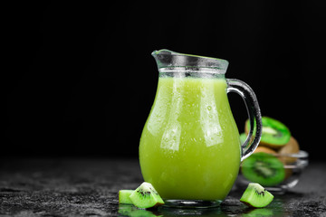 Fresh made Kiwi Smoothie (selective focus)