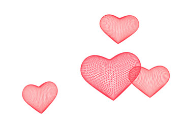 Red heart 3D rendering background for valentines day, Red heart on the day of love