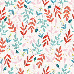 Seamless pattern with leaves