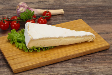 Brie cheese triangle served salad