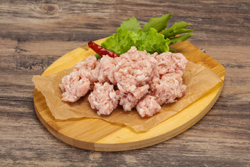 Homemade pork minced meat for cooking