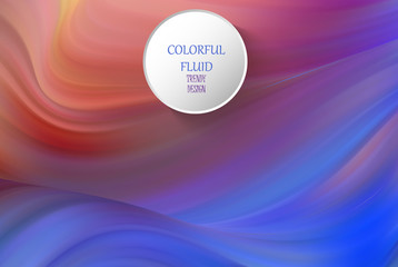 Modern colorful flow poster. Wave Liquid shape in blue color background. Art design for your design project.