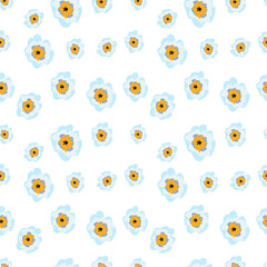 seamless pattern with flowers and birds
