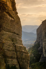 Fototapeta premium High mountains and trees against the sky in Greece close up