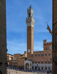 Obraz premium Palazzo Pubblico, Il Campo, Zentrum der Stadt Siena, Toskana, Italien