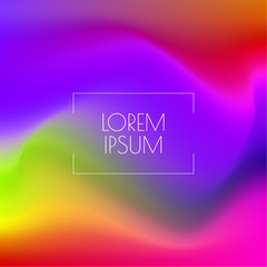 Trendy fluid gradient background. Colorful abstract liquid backdrop. Vector illustration with multicolored distorted wave.