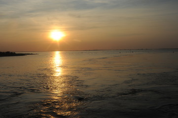 Sonnenuntergang an Vitter Bodden