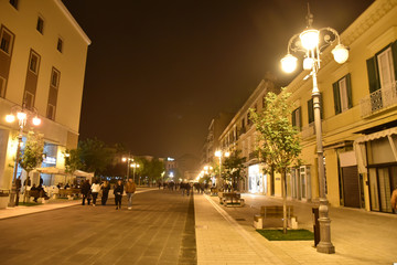 Night Foggia City Centre Illuminated by Lamps