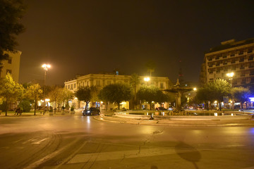 Plakat Night Foggia City Centre Illuminated by Lamps
