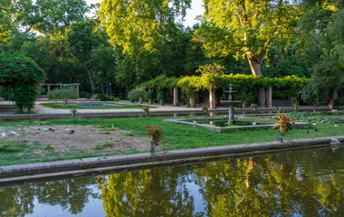 Obraz premium The Parque de María Luisa (María Luisa Park), famous public park in Seville, Andalusia, Spain.