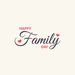 Happy family day, May 15, greeting card in a modern minimalistic style. 