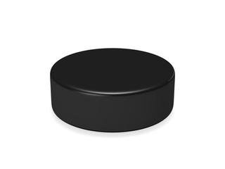 Isolated hockey puck 3d rendering