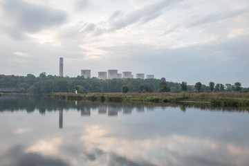River trent and power station during morning