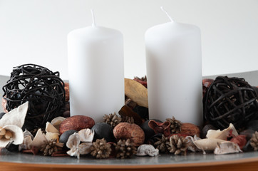 Christmas atmosphere with decoration candles