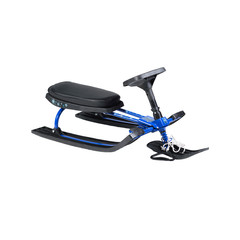 blue snow scooter on the white background