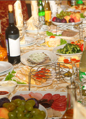 Served holiday table