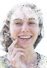 Paintography portrait of a young woman