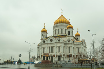 Fototapeta na wymiar Moscow, Russia - 12. 2019: Cathedral of Christ the Savior in the Evening, Russia, Moscow