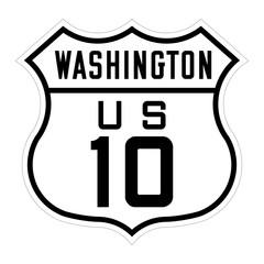 Washington us route 10 sign