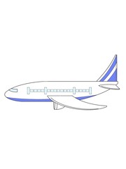 vector illustration of airplane in sky