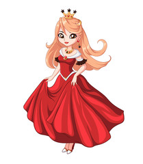 Cute little princess, Hand drawn art. Colorful art for coloring book © TomatoLaccoon