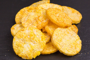 heap of corn cakes with paprika