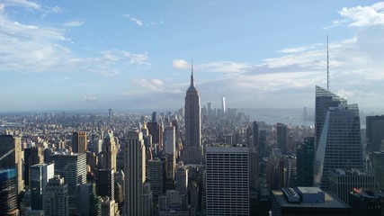aerial view of new york city and Empire State Building