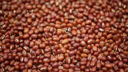 Adzuki beans plant detail, azuki red mung bean pulses healthy nutrition, superfood. China Himalayas is popular Asia shop store, red food, paste cuisine raw Vigna angularis, eaten raw bio organic