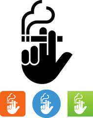 Hand Holding Cigarette Vector Icon