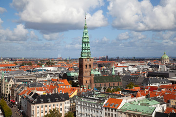 Naklejka na ściany i meble Copenhagen skyline with Kunsthal Tower